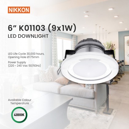 NIKKON LEDXion 9*1W Downlight 4000K [K01103]